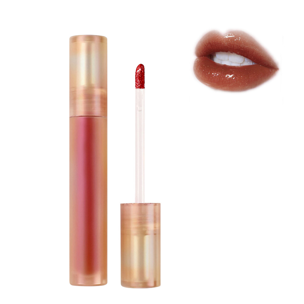 (E) Mirror Effect Water Gloss Lip Glaze Waterproofs Liquid Lipstick Matte Transfer-Proof Lip Tint Lasting Super Stay Lip Stain.8ml