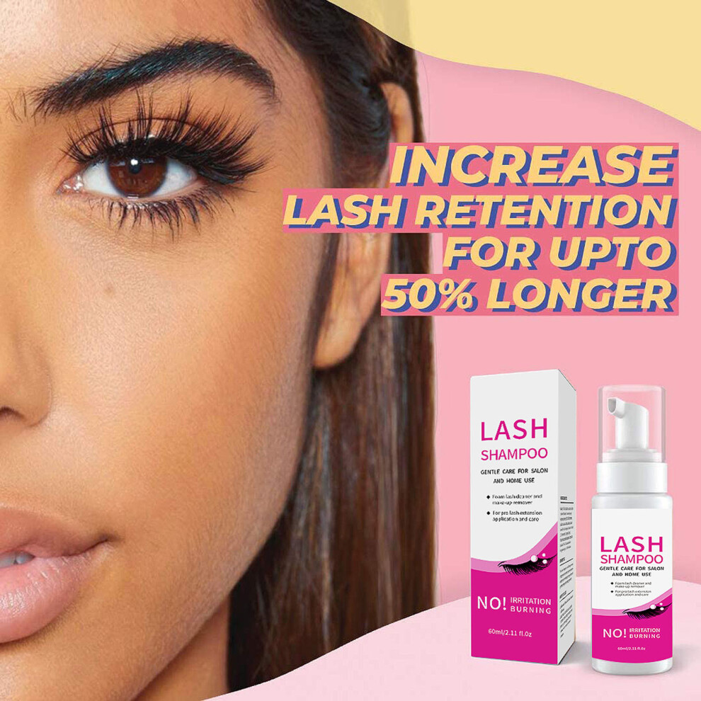 (multicolor) Eyelash Shampoo Eyelash Grafting Cleaning Foam Mild Eyelashes Special Cleaning Agent 60ML