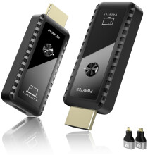 PWAYTEK Wireless HDMI Transmitter and Receiver 4K Decode, 1080P Output, 50M/164FT, 2.4G/5G Dual-Band, for PC/Laptop/HDTV/Projector, Plug & Play, No A