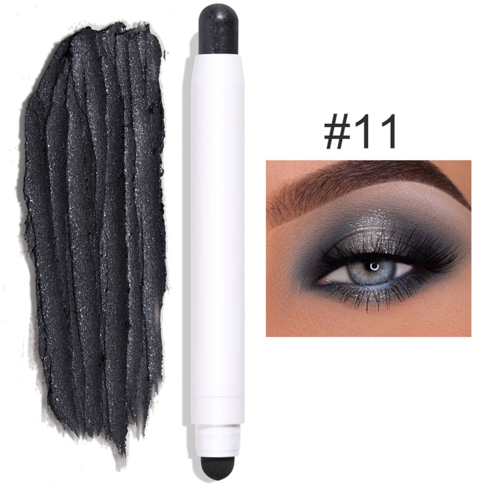 (Black) 12-color Eye Shadow Stick Non-smudge Nude Makeup Eye Shadow