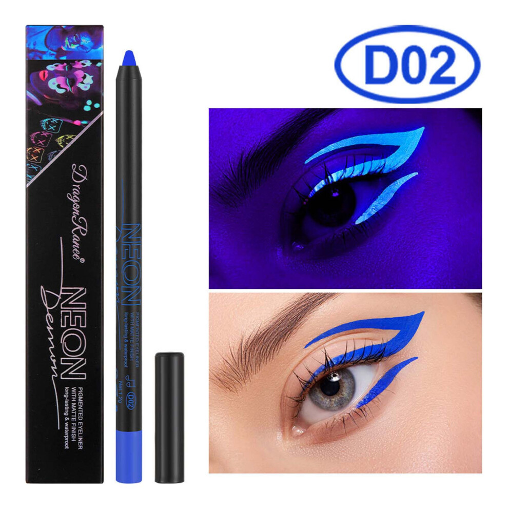 (B) Eyeliner Colorful Fluorescent Eye Shadow Pen Makeup,  Non Halo, Halloween Cos,1.2g