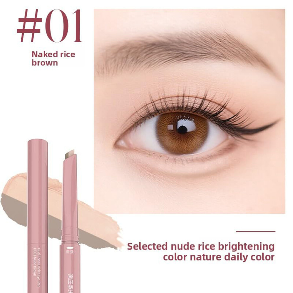 (A) Double Head Eyebrow Pencil  Waterproof Natural   And Highlighter  Eye Makeup Tool