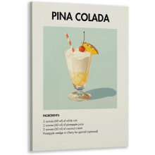 Muurdecoratie met afbeelding van een Piña Colada-cocktail, canvasprint (12x18 inch)