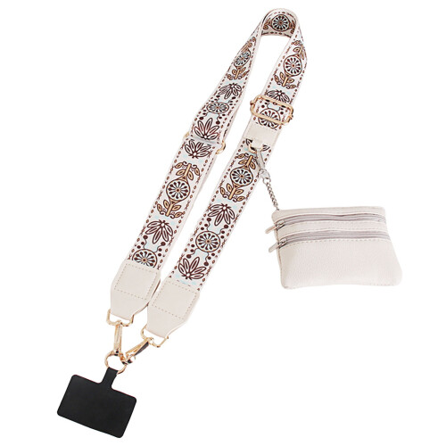 Ρυθμιζόμενο λουράκι τηλεφώνου crossbody με θήκη πορτοφολιού με φερμουάρ