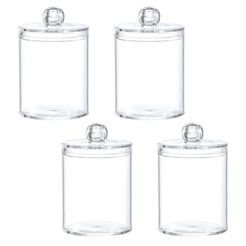 Transparent bomullspinneförvaringslåda med lock