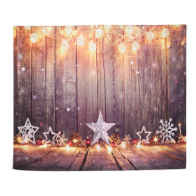 Tableau lumineux LED sur toile avec prise connectée Wi-Fi, décor hivernal enneigé, gestion de la consommation, interrupteur intelligent inclus,