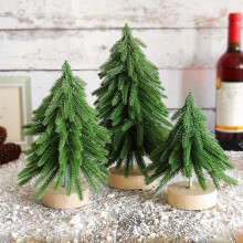 Mini sapin de Noël avec socle en bois – PVC, 19 cm
