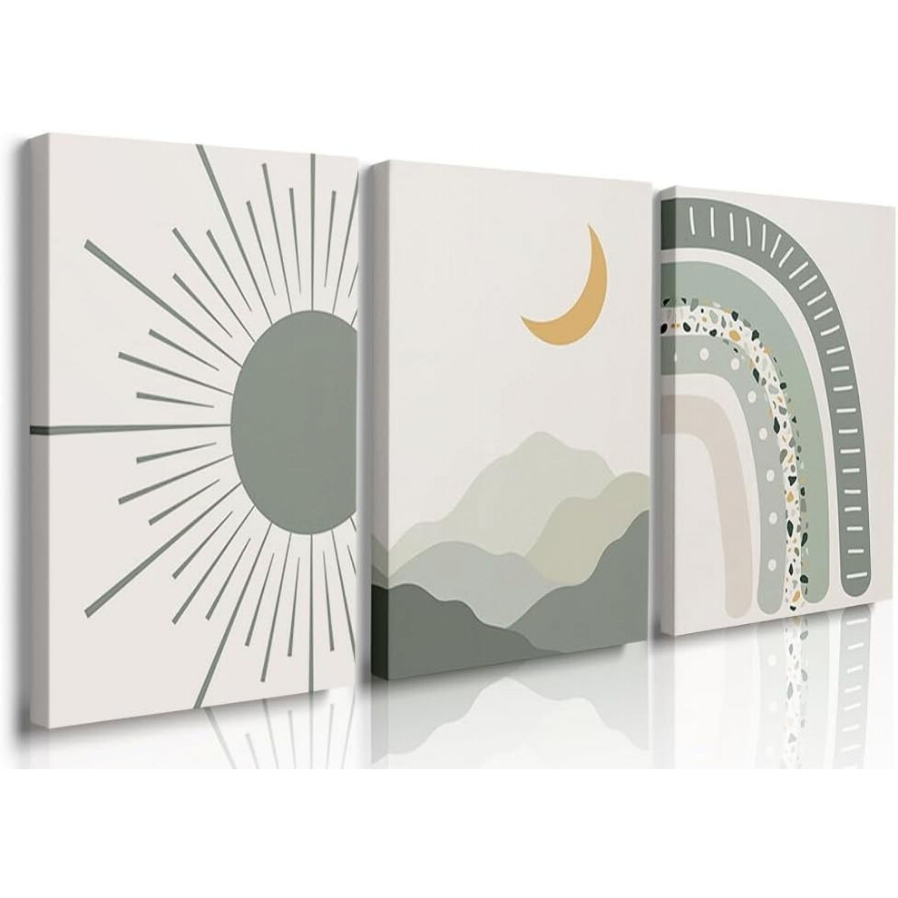 Boho Nursery Canvas Wall Art Set of 3 – 12x16 in