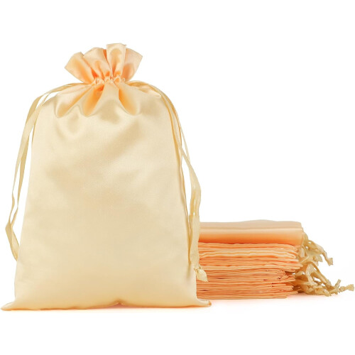 Pacote com 30 Sacolas de Presente de Cetim com Cordão de 7,6 x 10,2 cm