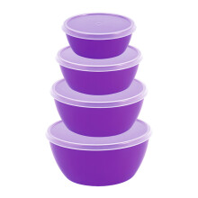 Bols de préparation en plastique Darzheoy, lot de 4, avec couvercles