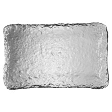 Rechteckige Servierplatte aus Glas, 23 x 14 cm