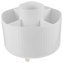 Hvid roterende makeupbørsteholder 14 cm