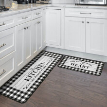 Black and White Buffalo Plaid Kitchen Runner Set of 2