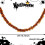 Halloween glittergirlander med gresskar, flaggermushodeskalle, 2 m 1