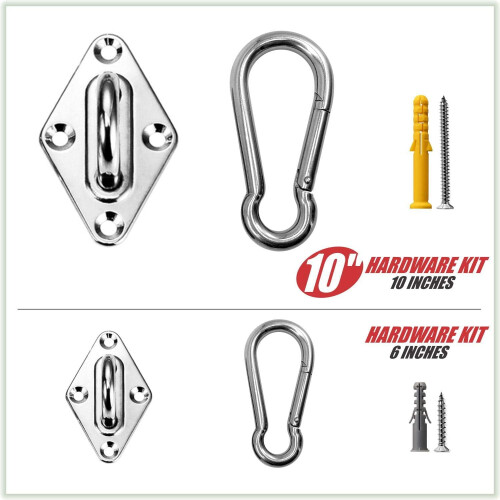 Kit de ferragens para vela de sombra triangular em aço inoxidável 316 2