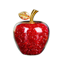 Ornamento natalizio a forma di mela di cristallo, rosso