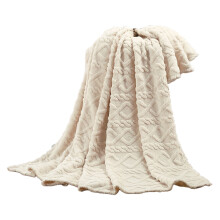 Velvet Throw Blanket 70x100cm Beige or White