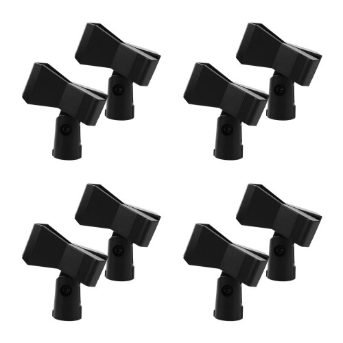 8Pcs Universal Mic Clips Durable Plastic Metal Microphone Holder Clamp 1