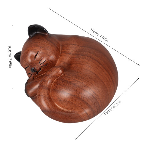 Durable Resin Cat Ashes Box Small Pet Memorial Urn Light Brown 1
