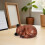 Durable Resin Cat Ashes Box Small Pet Memorial Urn Light Brown 8