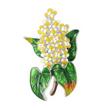 Hydrangea Flower Brooch Featuring Enamel Finish Ideal-yellow