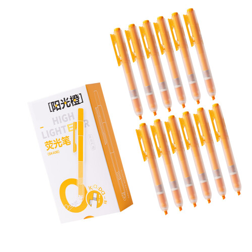 12Pcs Fluorescent Pen Highlighters Markers Ergonomic Design-o