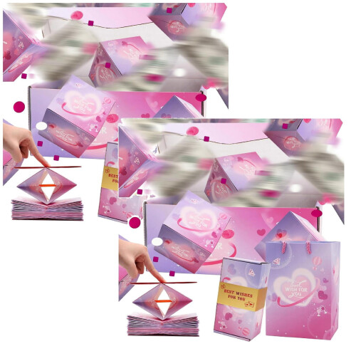 Conjunto de 2 caixas de presente surpresa pop-up