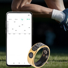 Smart-Ring 20 mAh IP68 Gold, Größe 11, Touchscreen