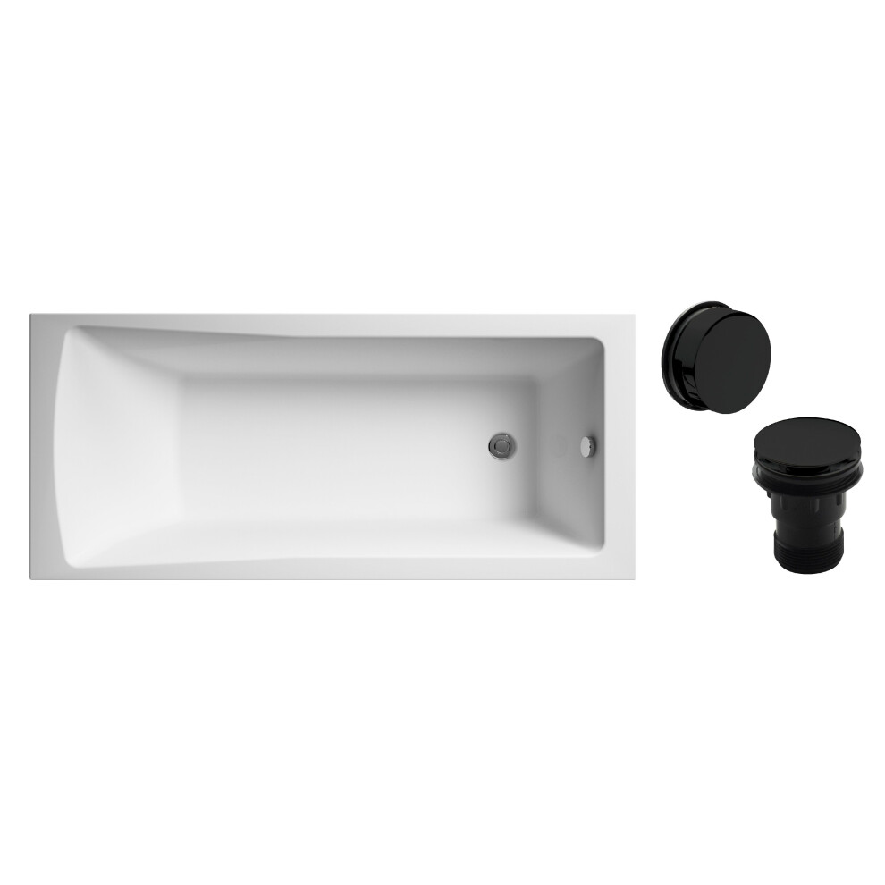 Square Single Ended 1700X700 With Leg Set & Black Waste 5056678475508