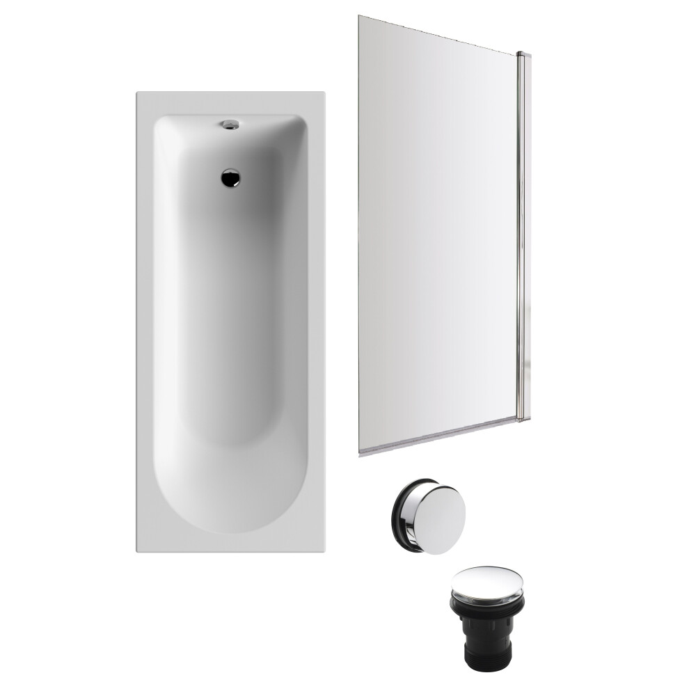 Balterley Round Single Ended 1700X700 Bath Set - Leg Set & Chrome Screen & Chrome Waste