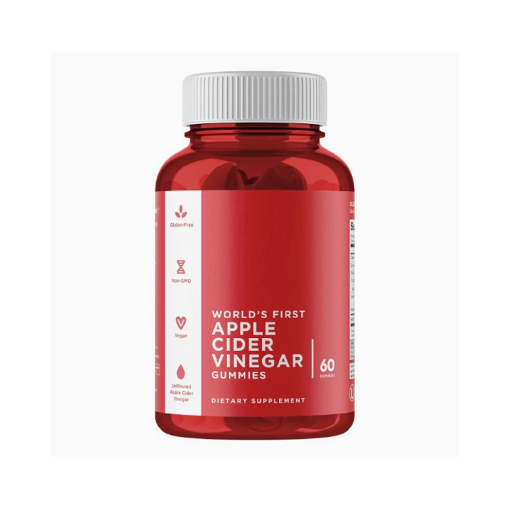 (1Pc) Apple Cider Vinegar Gummies, Vegan Gluten-Free Non-GMO Dietary Supplement, Unfiltered Formula, 60 Gummies