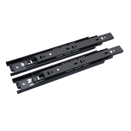 Corrediças de gaveta pretas de 6 polegadas (150 mm) - 45 mm de largura, rolamento de esferas de três seções