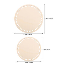 6Pcs Round Wood Base for Crochet Basket Khaki Wooden Bottom Bag Making
