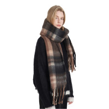 Winter Scarf Shawl Women's Fashion Plaids Design Fringe-4