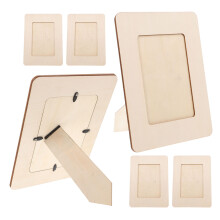 6Pcs Unpainted Wooden Frames for Kids Artwork Display and Decor