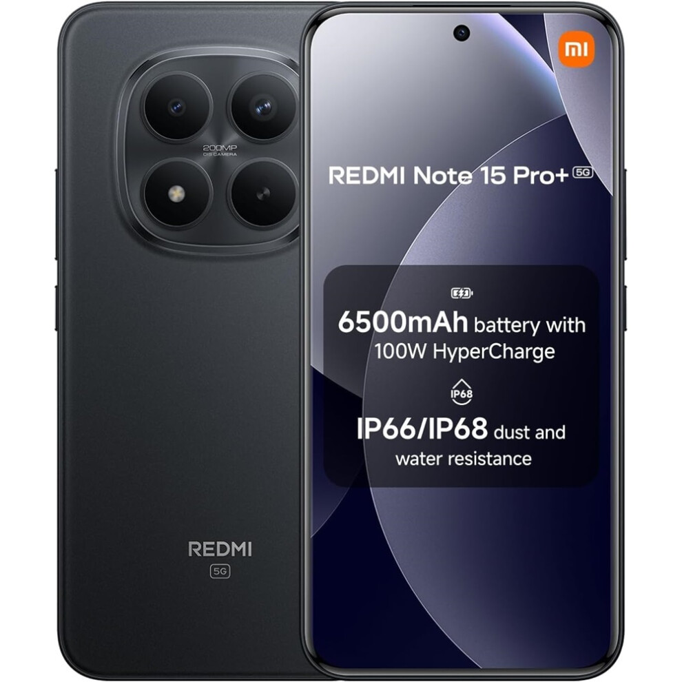Xiaomi (12Gb 512Gb, Black) Redmi Note 15 Pro Plus 5G Ai (512Gb 12Gb) Nfc 6.83" 120Hz 200Mp Ultra Camera-Blue/Brown/Black Blue,Black