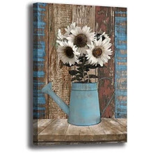 Sunflower Wall Art Canvas Print 12x16 in