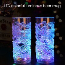 Bicchiere da birra luminoso a LED con decorazione a drago