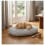 Cuscino ovale sfoderabile per cane 40 x 50 cm grigio chiaro 1
