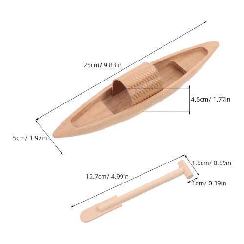 Canoë En Bois Décor Miniature Paisible Pour 1