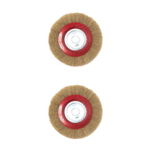 2Pcs Golden Steel Wire Cleaning Brush for Polishing and Rotary Tools