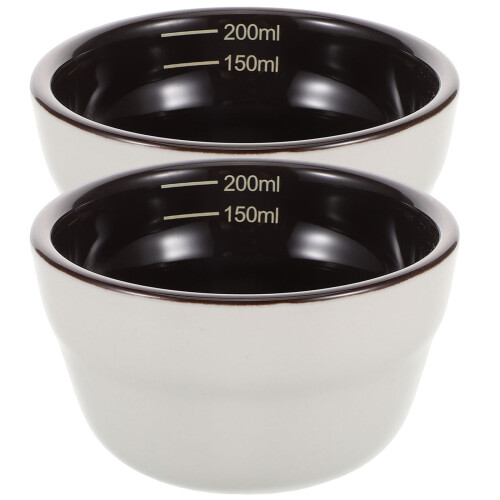 2Pcs Ceramic Coffee Measuring Cups with Dual Scale for