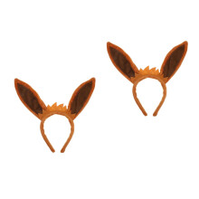 2Pcs Light Brown Bunny Ears Headbands Soft Animal Hairbands for Party