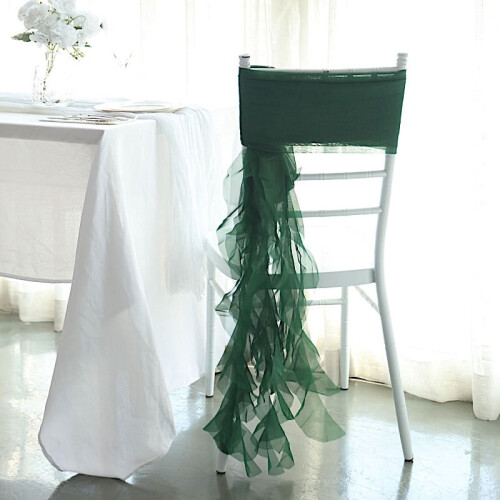 Hunter Green Chiffon Chair Sashes – 1 Piece 1