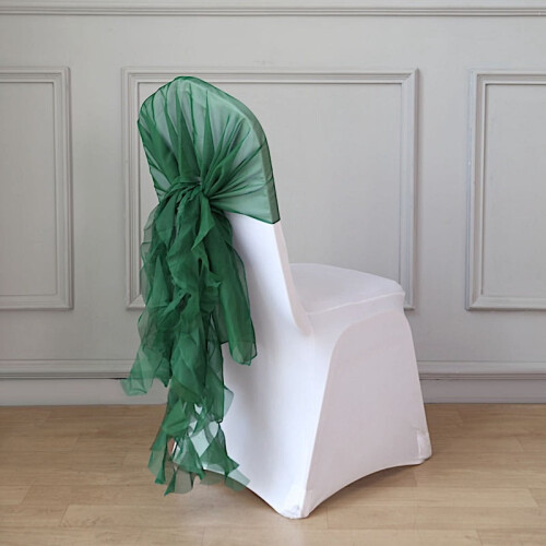 Hunter Green Chiffon Chair Sashes – 1 Piece 2