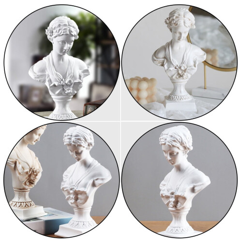White Resin Woman Bust Statue Decoration 2