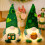 2 phíosa Gnóm Nollag Soilsithe, Maisiúcháin Fabraice Plush 1
