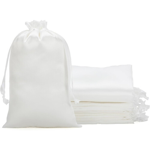 Pacote com 30 Sacolas de Presente de Cetim com Cordão de 7,6 x 10,2 cm