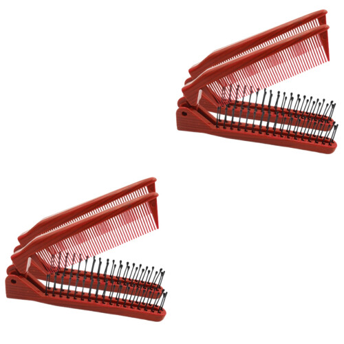 4Pièces Brosse De Voyage Pliable Rouge Ergonomique Et Compacte 1