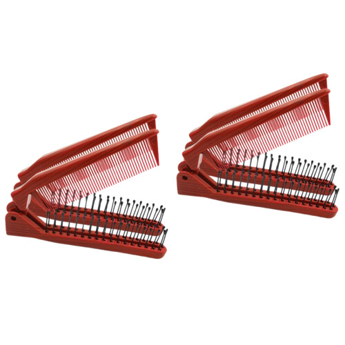 4Pièces Brosse De Voyage Pliable Rouge Ergonomique Et Compacte 2